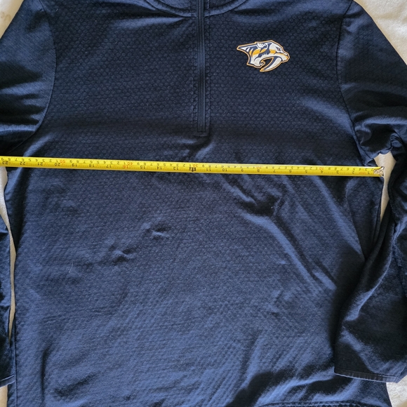 Fanatics Dark Blue Quarter-Zip Pullover Nashville Predators L NHL - Picture 2 of 4